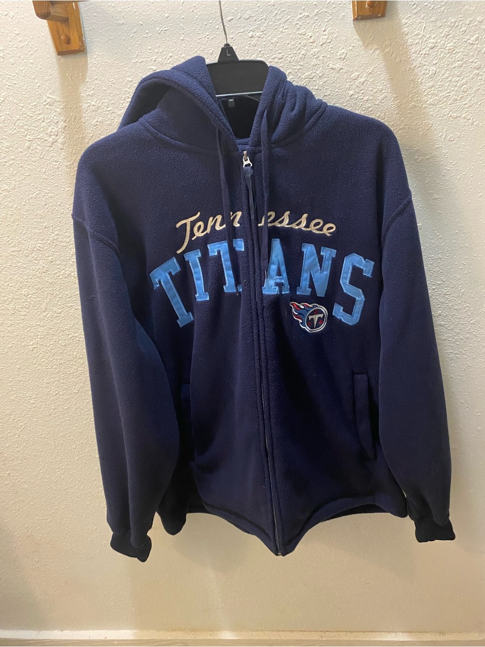 Tennessee Titans Navy Full‑Zip Fleece Hoodie Jacket